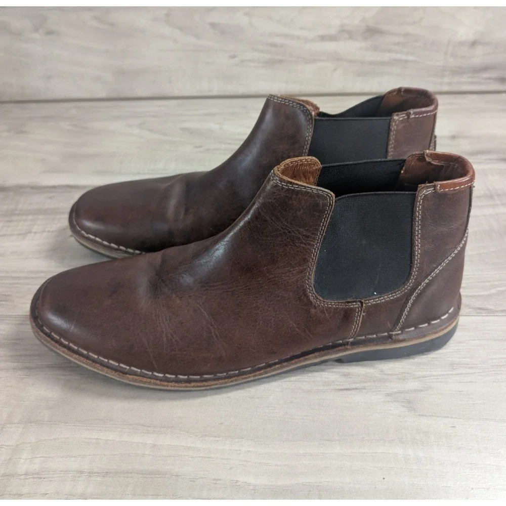 Steve Madden Style P-insist 982 Men Leather Chelsea Ankle Shoes Sz. 12 Pull On